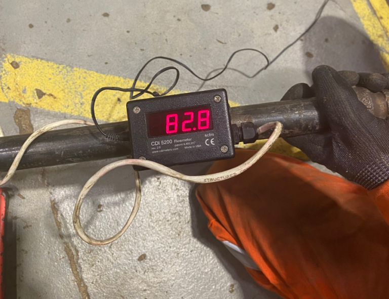 How do you test compressed air flow?