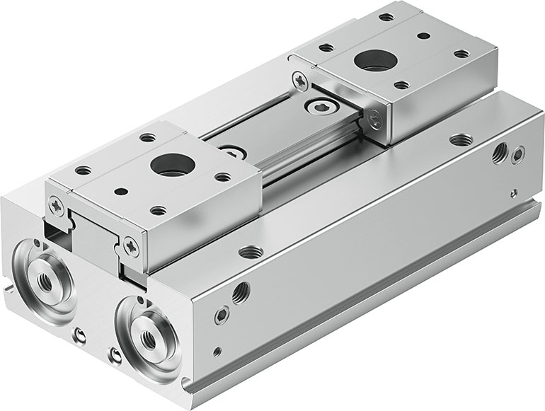 Twin piston rack-and-pinion motion and ball-bearing guides give HPPF parallel grippers high accuracy (≤ 0.03 mm to ≤ 0.06 mm), high gripping power, and maintenance-free long-service life.