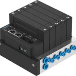 The world’s first proportional valve terminal, the VTEP, provides closed-loop control of moderate air flow on up to 10 channels. It is ultra compact, measuring less than five inches wide.