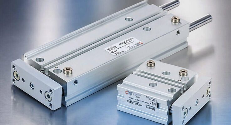 AutomationDirect adds guided cylinders and pneumatic silencers